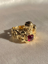 Load image into Gallery viewer, Vintage 14k Ruby Genie Serpent Cabochon Ring