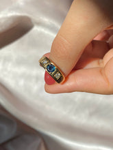 Load image into Gallery viewer, Antique 18k Sapphire + Diamond Gypsy Set Ring 1883