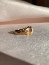 Load image into Gallery viewer, Vintage 9k Gold Ruby and Diamond Starburst Gypsy Ring
