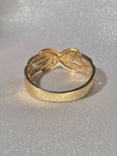 Load image into Gallery viewer, Vintage 9k Diamond Double Horseshoe C Ring