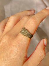 Load image into Gallery viewer, Antique 9k Starburst Diamond Signet Ring 1931