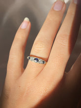 Load image into Gallery viewer, Vintage 18k Sapphire Diamond Ring 1983