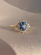 Load image into Gallery viewer, Vintage 9k Sapphire Diamond Cluster 1991