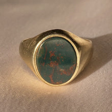 Load image into Gallery viewer, Vintage 9k Bloodstone Signet Ring 1994 by GJ