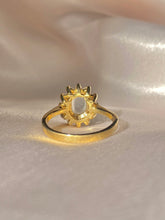 Load image into Gallery viewer, Vintage 10k Moonstone Cabochon Diamond Engagement Ring