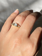 Load image into Gallery viewer, Vintage 9k Princess Cut Diamond Cocktail Ring