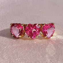 Load image into Gallery viewer, Vintage 9k Pink Heart Diamond Ring