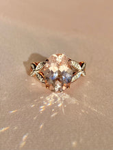 Load image into Gallery viewer, Vintage 9k Morganite Diamond Butterfly Ring