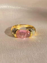 Load image into Gallery viewer, Vintage 18k Morganite Diamond Cabochon Ring