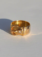 Load image into Gallery viewer, Antique 18k Diamond Chunky Starburst Belt Buckle Ring