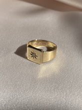 Load image into Gallery viewer, Antique 9k Gypsy Diamond Signet Ring
