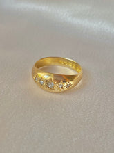 Load image into Gallery viewer, Antique 18k Five Diamond Eternity Gypsy Ring 1909