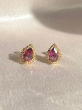 Load image into Gallery viewer, Vintage 9k Garnet Pear Cut Earrings