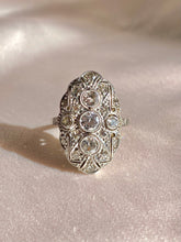 Load image into Gallery viewer, Antique 14k Diamond Pave Art Deco Ring 1.10cts