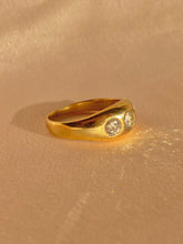 Load image into Gallery viewer, Vintage 14k Gypsy Trilogy Bezel Diamond Ring
