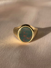 Load image into Gallery viewer, Vintage 9k Bloodstone Signet Ring 1994 by GJ