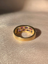 Load image into Gallery viewer, Vintage 9k Amethyst Plum Sapphire Band