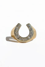 Load image into Gallery viewer, Vintage 14k Diamond Horseshoe Chunky Ring