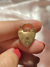 Load image into Gallery viewer, Vintage 9k Heart Padlock Charm 1971