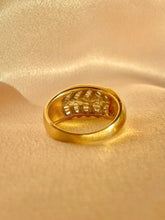Load image into Gallery viewer, Vintage 14k Baguette Diamond Shell Bombe Ring
