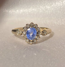 Load image into Gallery viewer, Vintage 9k Tanzanite Diamond Cluster Ring
