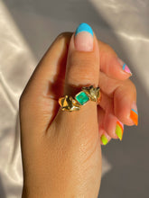 Load image into Gallery viewer, Vintage 18k Emerald Diamond Panther Duo Ring