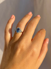 Load image into Gallery viewer, Vintage 9k Sapphire Diamond Cluster 1991