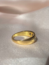 Load image into Gallery viewer, Antique 18k Sapphire + Diamond Gypsy Set Ring 1883