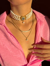 Load image into Gallery viewer, Vintage Topaz Tanzanite Pearl Victorian Revival Choker
