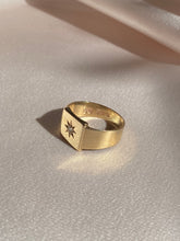Load image into Gallery viewer, Antique 9k Gypsy Diamond Signet Ring