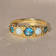 Load image into Gallery viewer, Vintage 9k Topaz Opal Boat Ring Forever Always