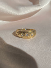 Load image into Gallery viewer, Antique 9k Trinity Starburst Diamond Gypsy Ring Wide Band