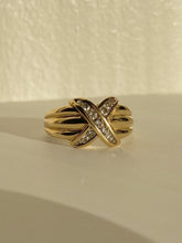 Load image into Gallery viewer, Vintage 10k Chunky Diamond X Ring