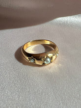 Load image into Gallery viewer, Antique 9k Grey Pearl Trilogy Starburst Gypsy Ring