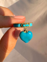 Load image into Gallery viewer, Antique 18k Turquoise Victorian Enamel Heart Ring