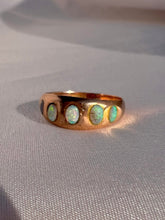 Load image into Gallery viewer, Antique 9k Rose Gold Opal Cabochon Eternity Ring 1909