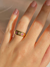 Load image into Gallery viewer, Antique 18k Trilogy Ruby Diamond Ring 1898