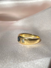 Load image into Gallery viewer, Antique 18k Sapphire + Diamond Gypsy Set Ring 1883