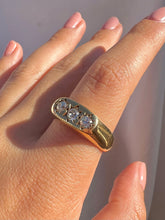 Load image into Gallery viewer, Vintage 14k Old European Diamond Trilogy Starburst Ring 1998 0.60 cts