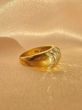 Load image into Gallery viewer, Vintage 14k Baguette Diamond Shell Bombe Ring