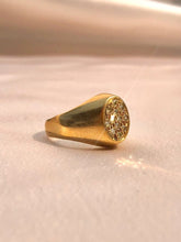 Load image into Gallery viewer, Vintage 9k Diamond Cluster Signet Ring
