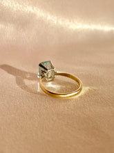 Load image into Gallery viewer, Vintage 18k White Gold  Aquamarine Diamond Ring 1978