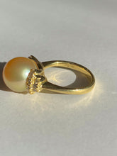 Load image into Gallery viewer, Vintage 18k South Sea Pearl Diamond Ring