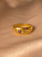 Load image into Gallery viewer, Antique 18k Gypsy Sapphire Diamond Ring