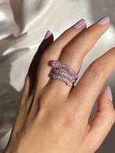 Load image into Gallery viewer, 14k Pink Diamond Pavé Snake Ring 2 cts
