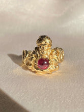 Load image into Gallery viewer, Vintage 14k Ruby Genie Serpent Cabochon Ring
