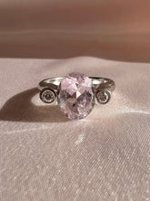Load image into Gallery viewer, Vintage 14k Rose Quartz Diamond Bezel Ring