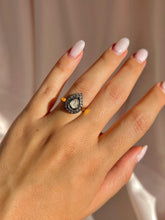 Load image into Gallery viewer, Antique 18k Polki Diamond Silver Pear Ring