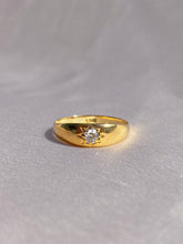 Load image into Gallery viewer, Antique 18k Solitaire Diamond Gypsy Ring 'From Marie 1927'