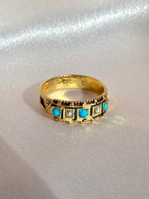 Load image into Gallery viewer, Antique 15k Turquoise Pearl Enamel Ring 1890